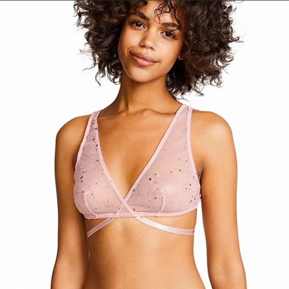 Honeydew Intimates Trinity Foil Star Mesh Bralette Size Medium
